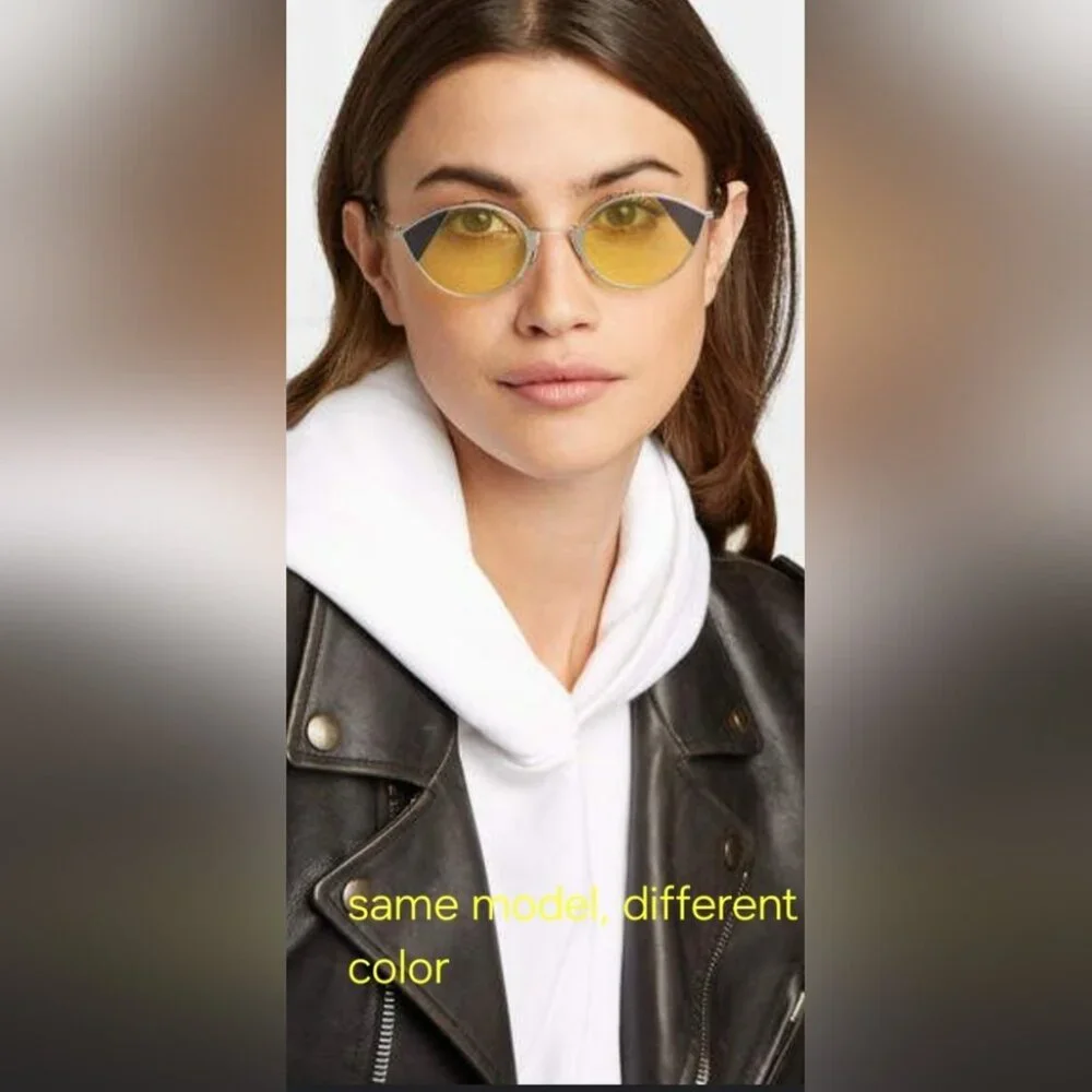NEW Fendi Women's Sunglasses Cut Eye Rose Silver Cat Eye FF0342/S 51-23-140